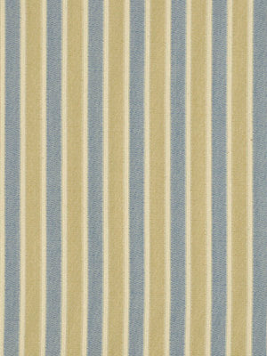 Vertical blue-gray and cream striped fabric pattern, classic textile for upholstery or curtains.