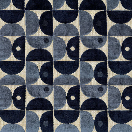 NICHOLASJOHN INC NJ-CAST Sapphire Velvet,Geometric   Fabric - NJ25-3125