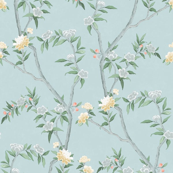 Galerie Wallcoverings Spring Blossom Chinoiserie Galerie Wallcoverings  Blue   - 1900-1