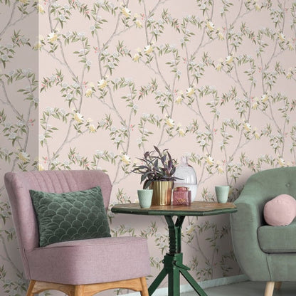 Galerie Wallcoverings Spring Blossom Chinoiserie Galerie Wallcoverings  Pink   - 1900-4