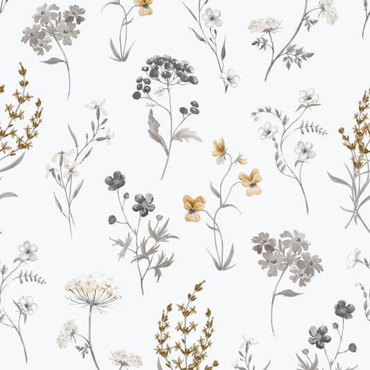 Galerie Wallcoverings Spring Blossom Botanical Galerie Wallcoverings  Silver Grey   - 1901-2
