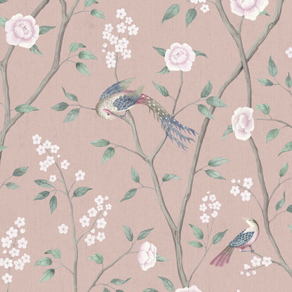 SCHUMACHER WALLCOVERING  BORASTAPETER PARADISE BIRDS   BLUSH SHIMMER   - 1901