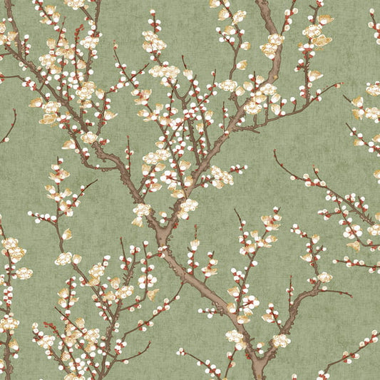 Galerie Wallcoverings Spring Blossom Sakura Tree Galerie Wallcoverings  Green   - 1903-4