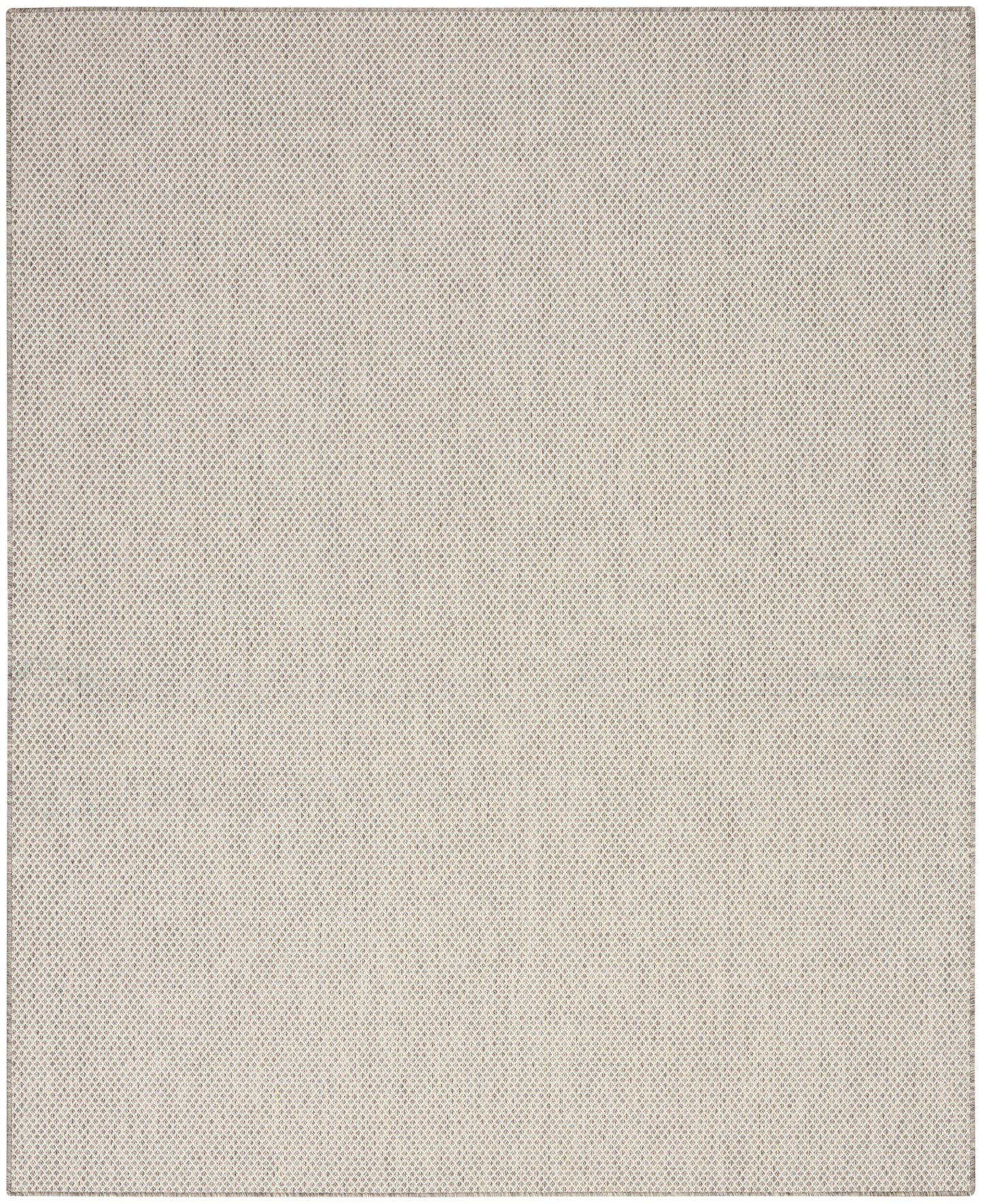 Beige woven rug with a tiny dot/mesh pattern; modern style, 8' x 10'.