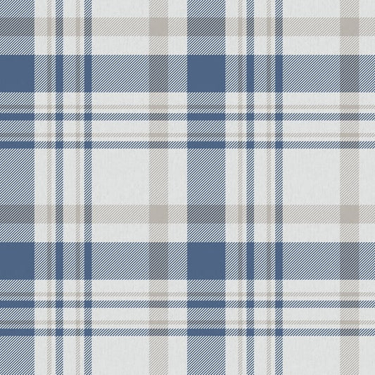 Galerie Wallcoverings Spring Blossom Plaid Galerie Wallcoverings  Blue   - 1906-2