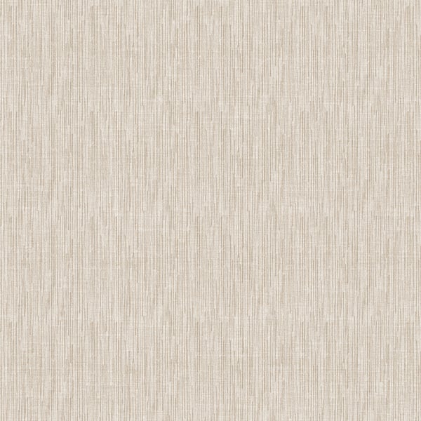 Beige plain wallpaper with a linen-like texture and subtle vertical weave.