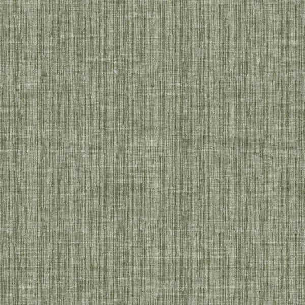 Olive-green textured wallpaper with subtle vertical lines; linen-like pattern for walls.