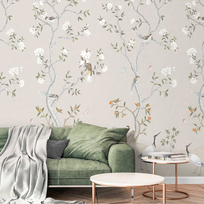 Galerie Wallcoverings Spring Blossom Chinoiserie Mural Galerie Wallcoverings  Beige   - 1911-2