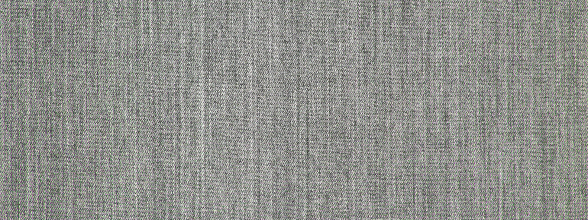 Grey wool twill upholstery fabric with a subtle woven texture and vertical stripes.