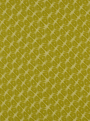 Mustard-yellow geometric tessellated pattern of diamonds and triangles; bold repeating upholstery fabric.