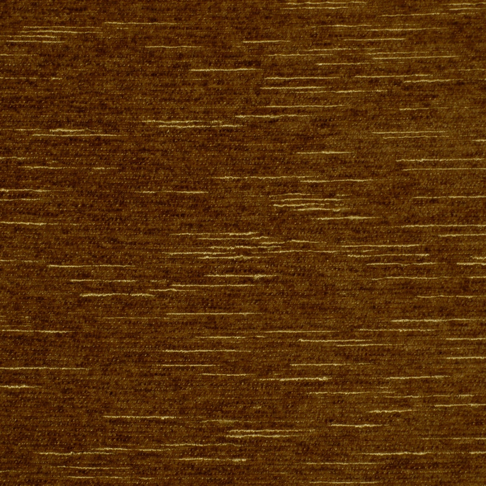Brown bamboo upholstery fabric swatch with a wood-grain pattern and horizontal lighter streaks.
