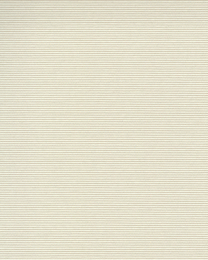 Soft cream beige wallpaper with a subtle woven texture and fine horizontal stripes.
