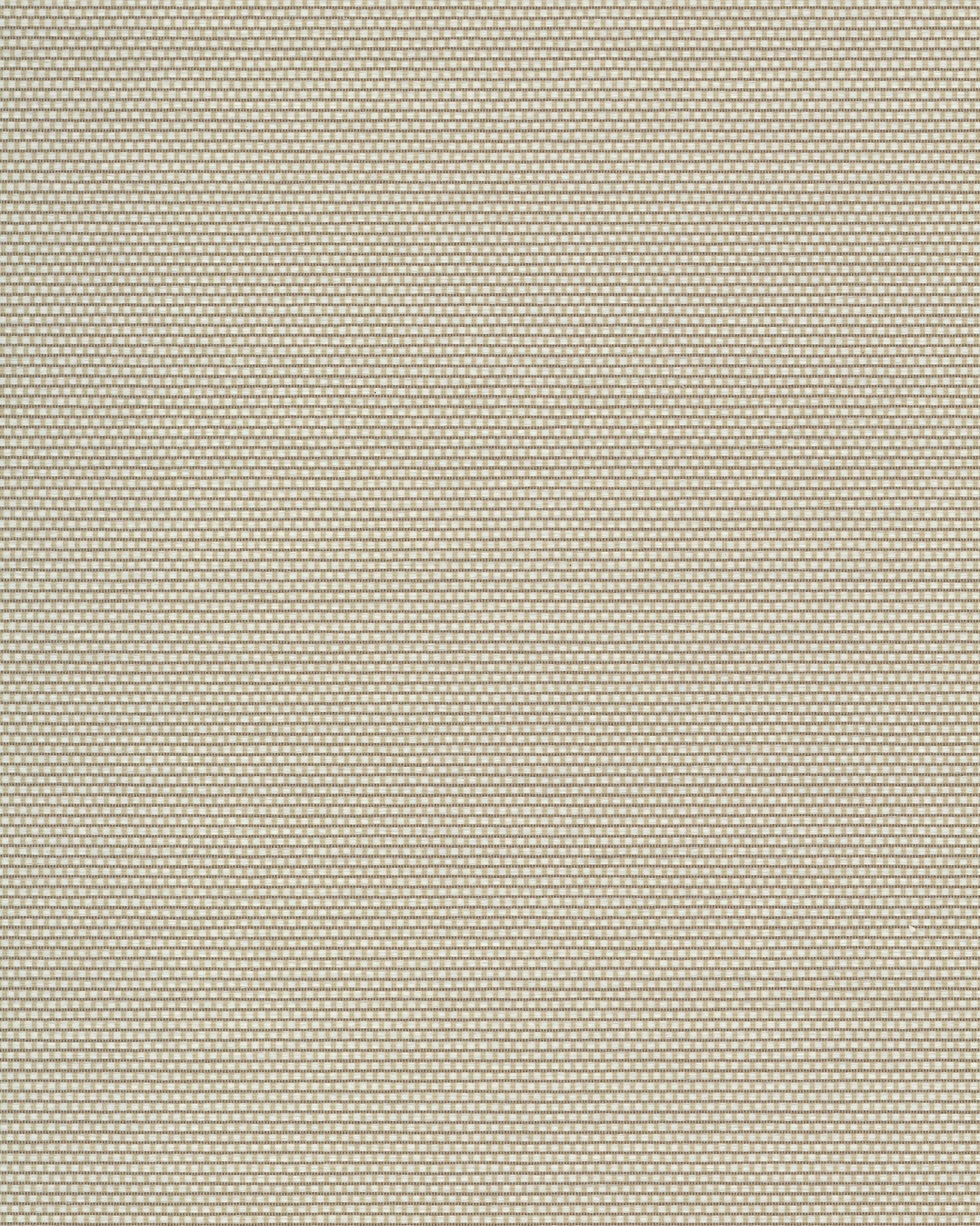 Beige wallcovering with a woven texture and a tight, subtle grid pattern; linen-like appearance in whites and off-whites.