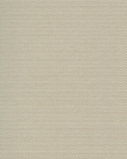 Beige wallcovering with a woven texture and a tight, subtle grid pattern; linen-like appearance in whites and off-whites.