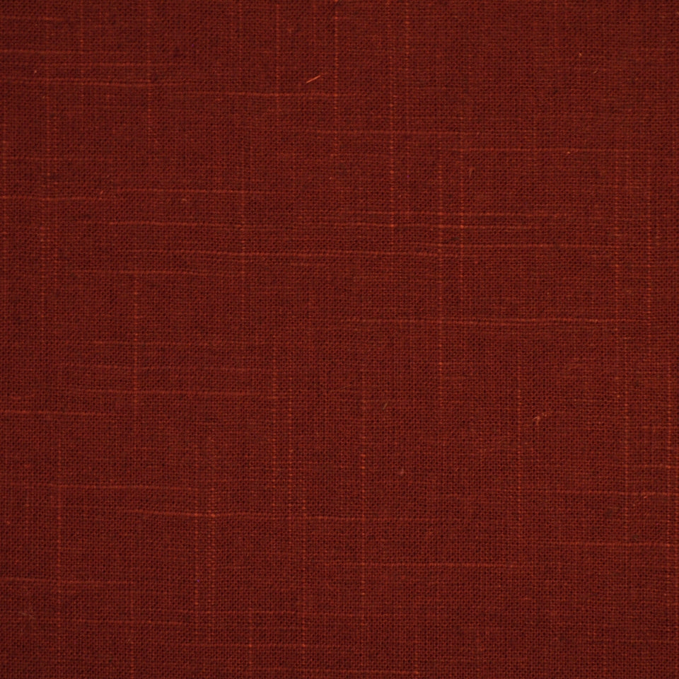 Burgundy linen-textured fabric swatch with visible crosshatch weave.