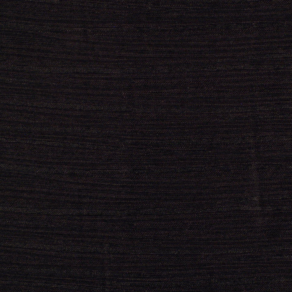 Close-up of dark black fabric with subtle horizontal weave texture and matte finish.