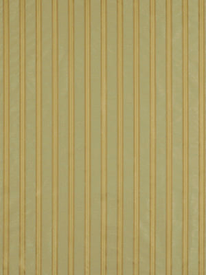 Gold metallic vertical stripes on a pale gray-beige background; decorative wallpaper with ribbed texture.