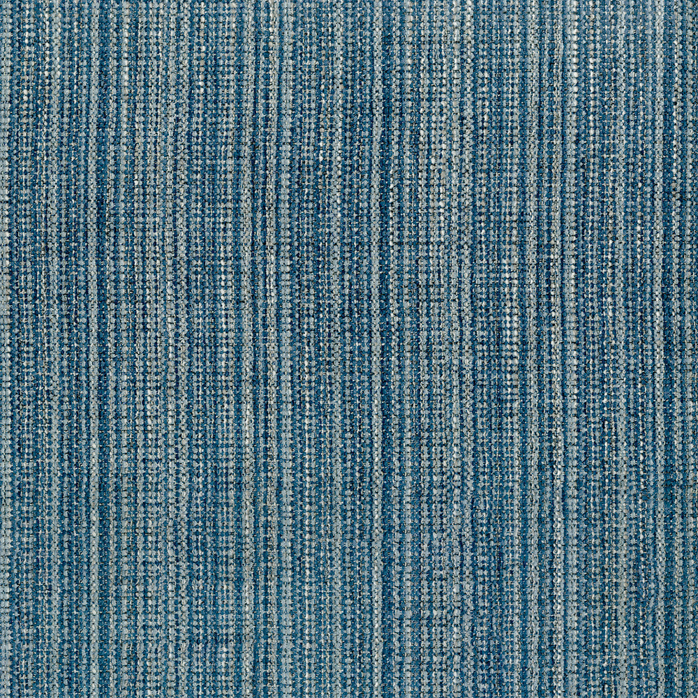 Teal blue denim-style fabric swatch with a striped pattern.