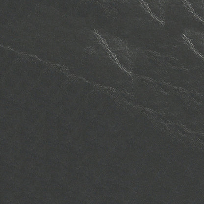 Dark charcoal leather texture with subtle grain and glossy highlights.
