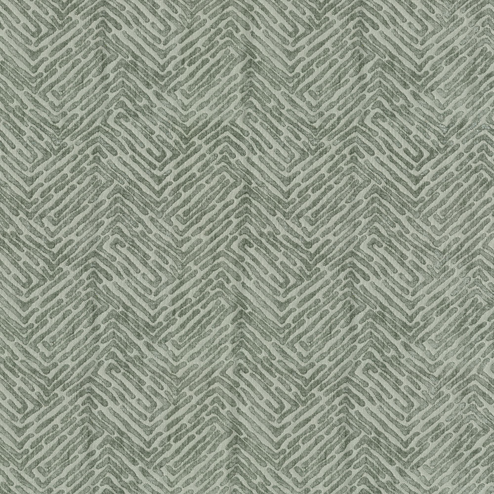 Grey chevron zigzag velvet geometric fabric with a textured finish; suitable for upholstery.
