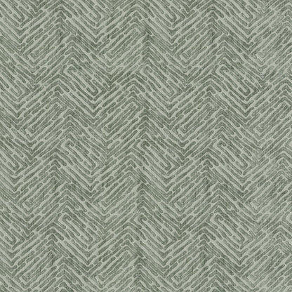 Grey chevron zigzag velvet geometric fabric with a textured finish; suitable for upholstery.