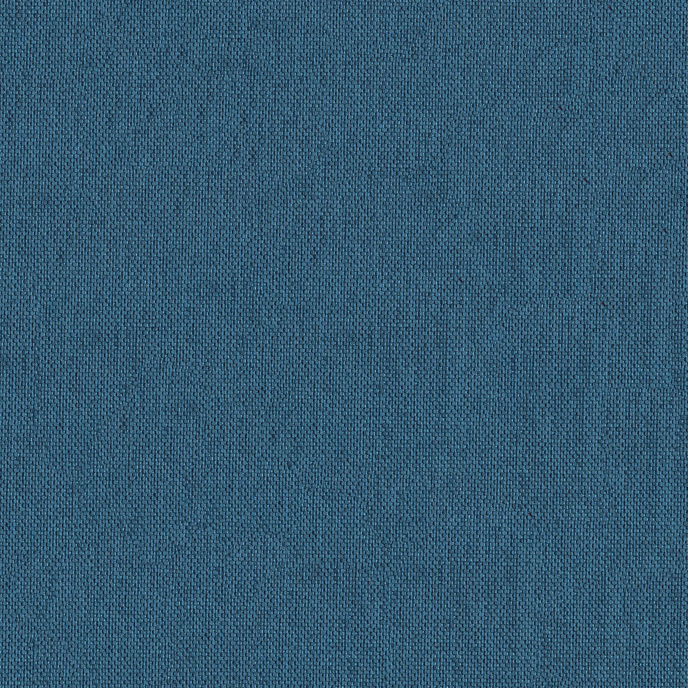 Close-up of teal blue woven fabric texture & tight weave with a smooth matte finish.