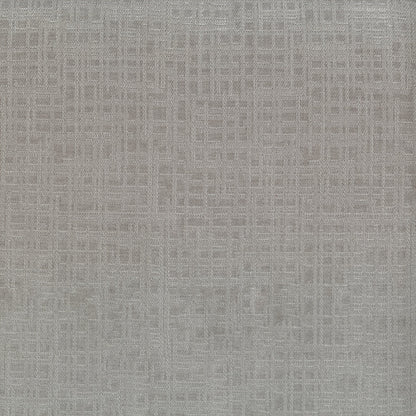 Grey linen-like fabric texture with a subtle plaid pattern.