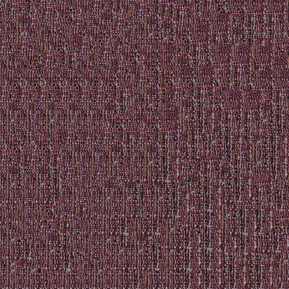 Close-up of burgundy tweed fabric with pink and brown flecks and a textured weave.