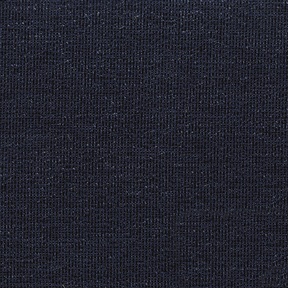 Close-up of dark midnight navy fabric weave; sturdy, solid fabric suitable for garments.