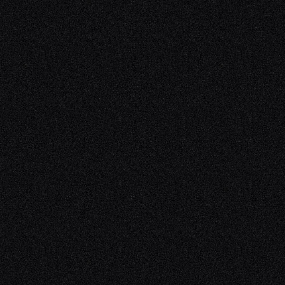 Black solid fabric close-up, rich sheen and soft texture, square swatch for fashion or crafts.