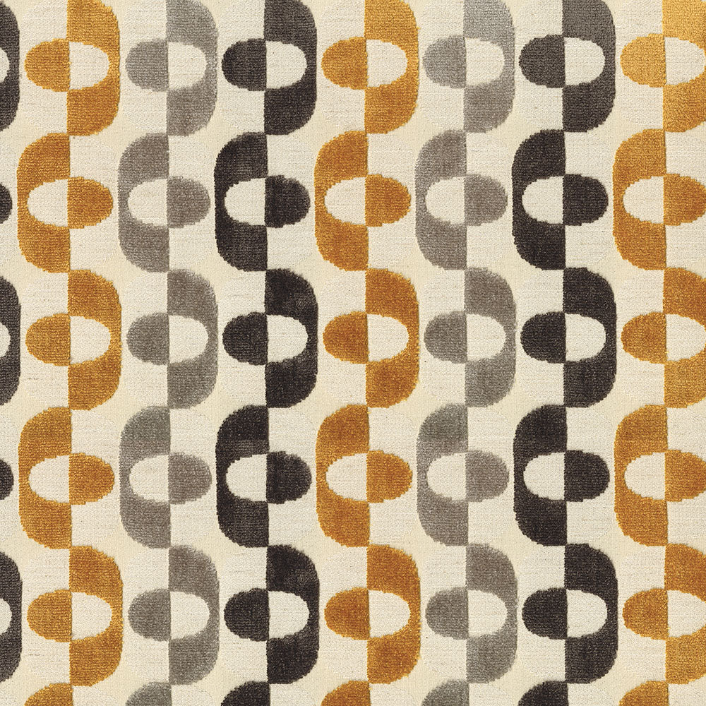 NICHOLASJOHN INC NJ-PAPYRUS Sulfur Geometric,Velvet   Fabric - NJ25-615