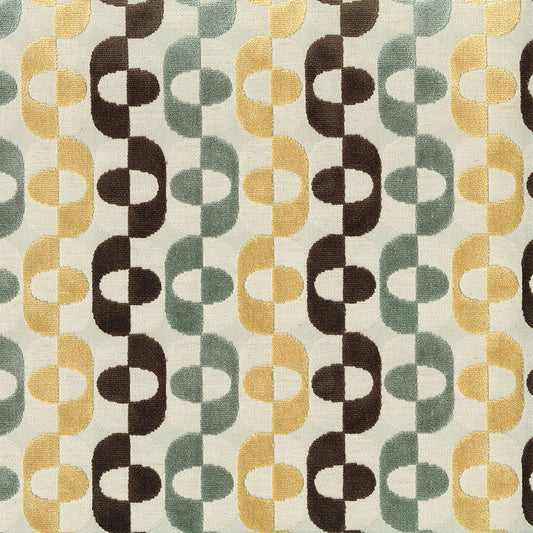 NICHOLASJOHN INC NJ-PAPYRUS Tidewater Geometric,Velvet   Fabric - NJ25-614