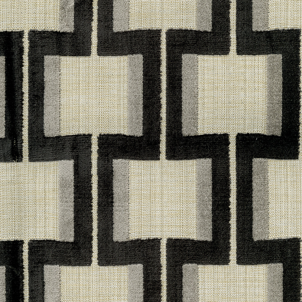 NICHOLASJOHN INC NJ-AMALIA Carbon Contemporary,Geometric,Velvet   Fabric - NJ25-3803
