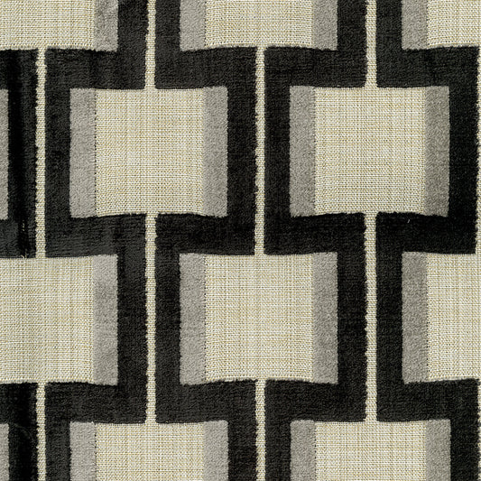 NICHOLASJOHN INC NJ-AMALIA Carbon Contemporary,Geometric,Velvet   Fabric - NJ25-3803