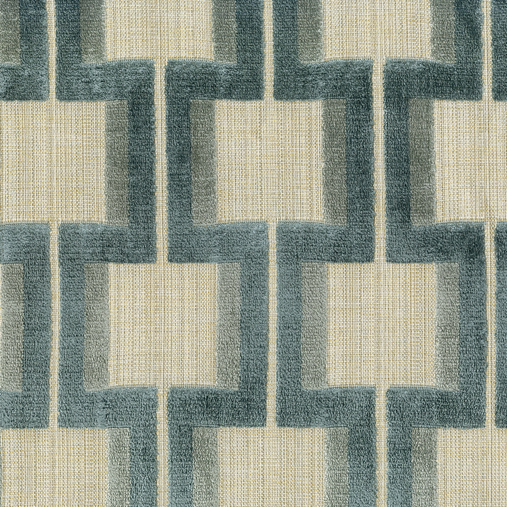 NICHOLASJOHN INC NJ-AMALIA Seaglass Contemporary,Geometric,Velvet   Fabric - NJ25-3801