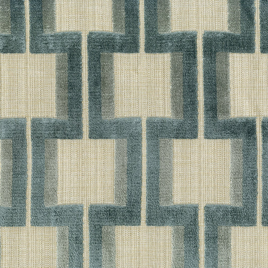 NICHOLASJOHN INC NJ-AMALIA Seaglass Contemporary,Geometric,Velvet   Fabric - NJ25-3801
