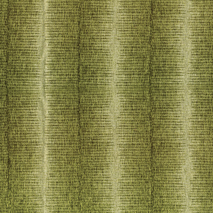 Olive green textured woven fabric with vertical ridges, suitable for curtains or upholstery.