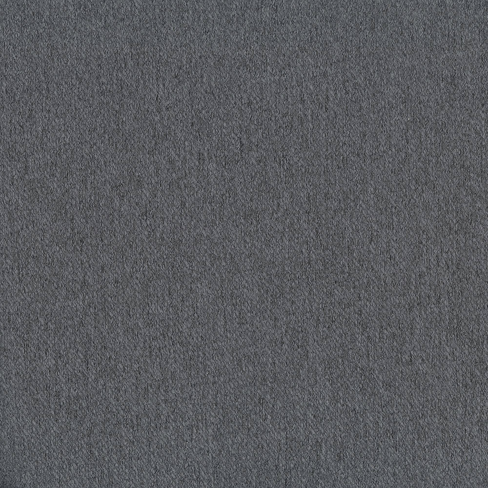 Close-up of dark gray textured fabric with a soft, even pile.
