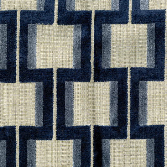 NICHOLASJOHN INC NJ-AMALIA Indigo Contemporary,Geometric,Velvet   Fabric - NJ25-3802