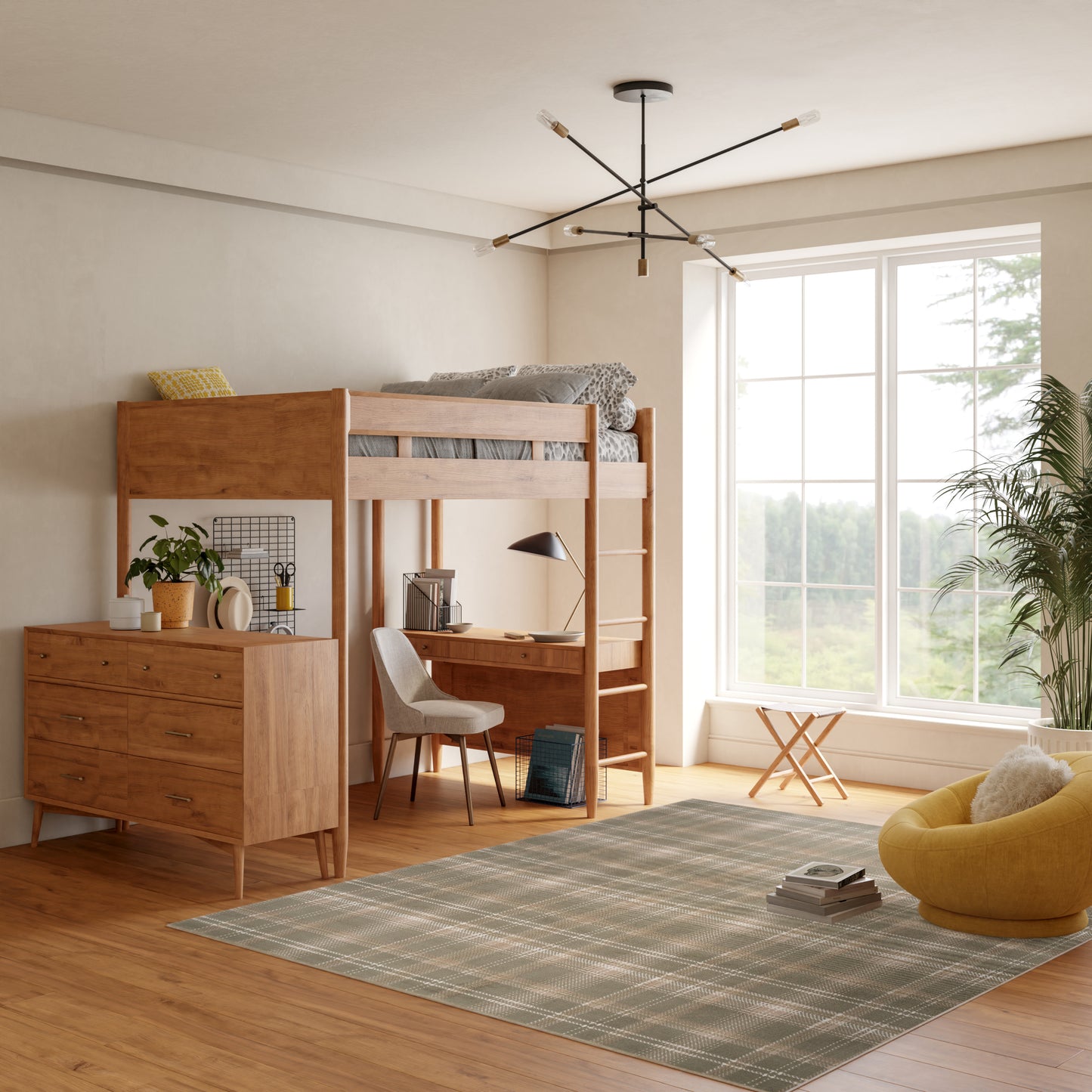 Farmhouse-style area rug, 8' x 10'.