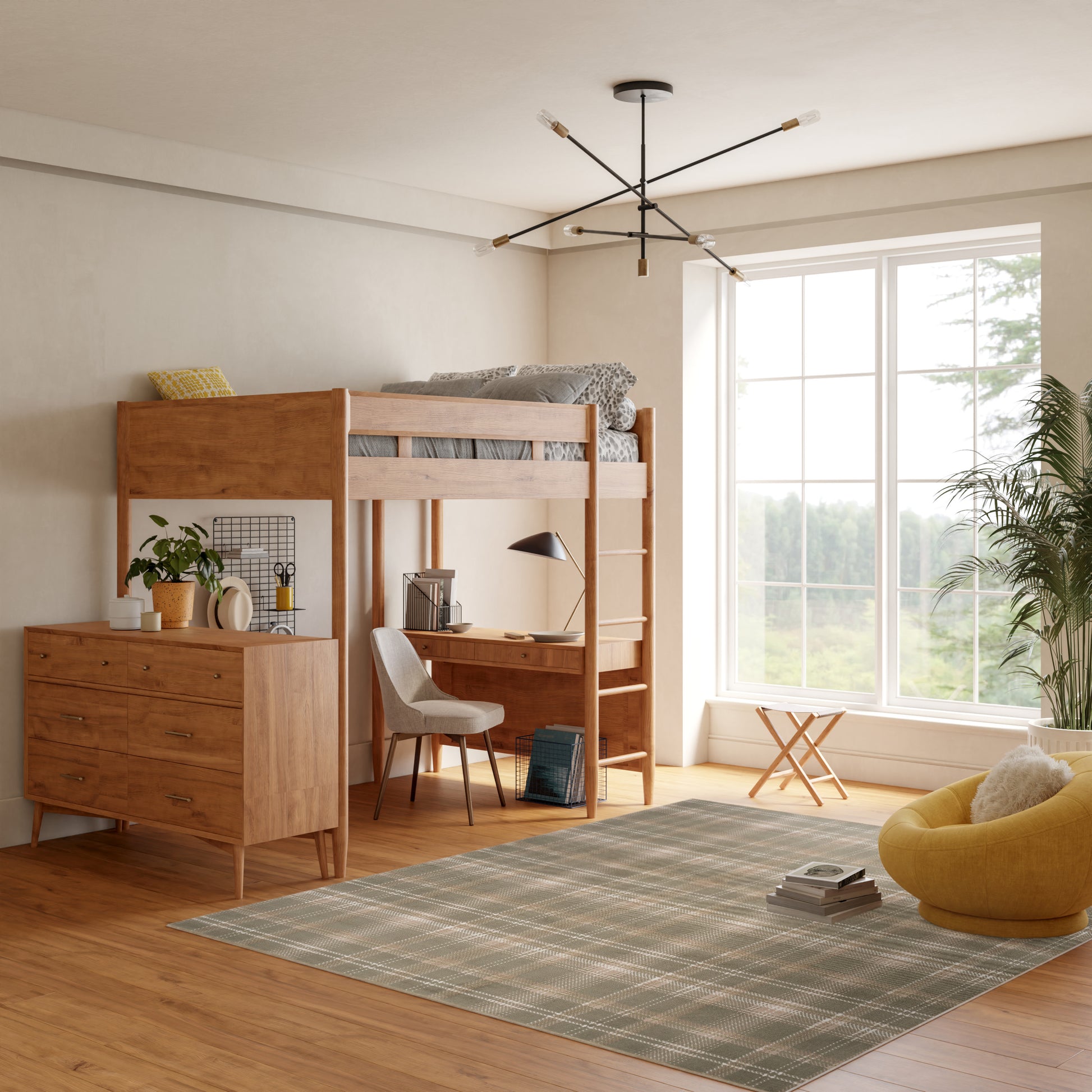 Farmhouse-style area rug, 8' x 10'.