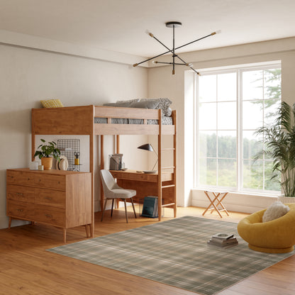 Farmhouse-style area rug, 8' x 10'.