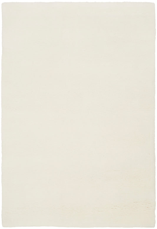 Cream textured rug with subtle fibers in a modern 2' x 3' design.