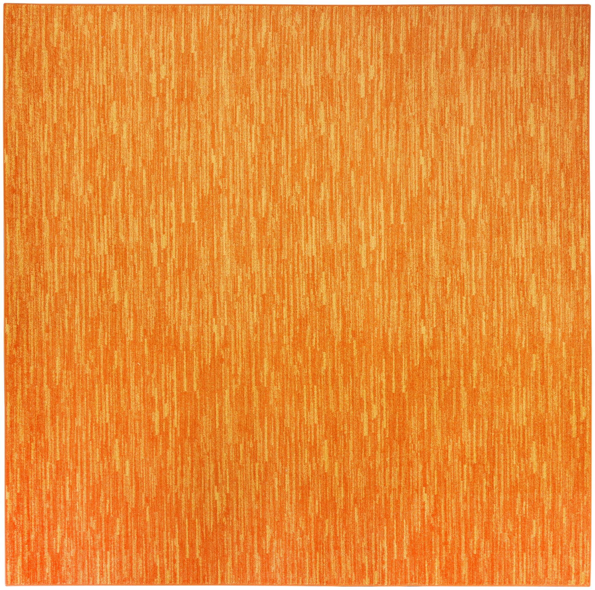 Orange textured outdoor rug with a vertical streak pattern; warm contemporary style.