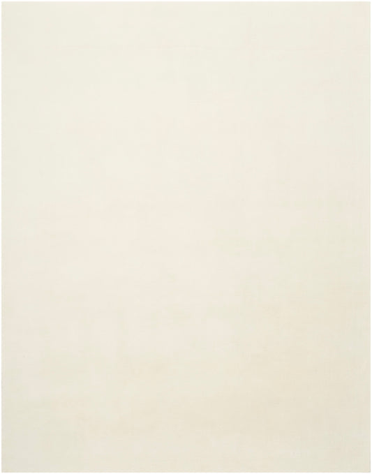 Cream-colored rug with subtle texture; modern 8' x 10' area rug.