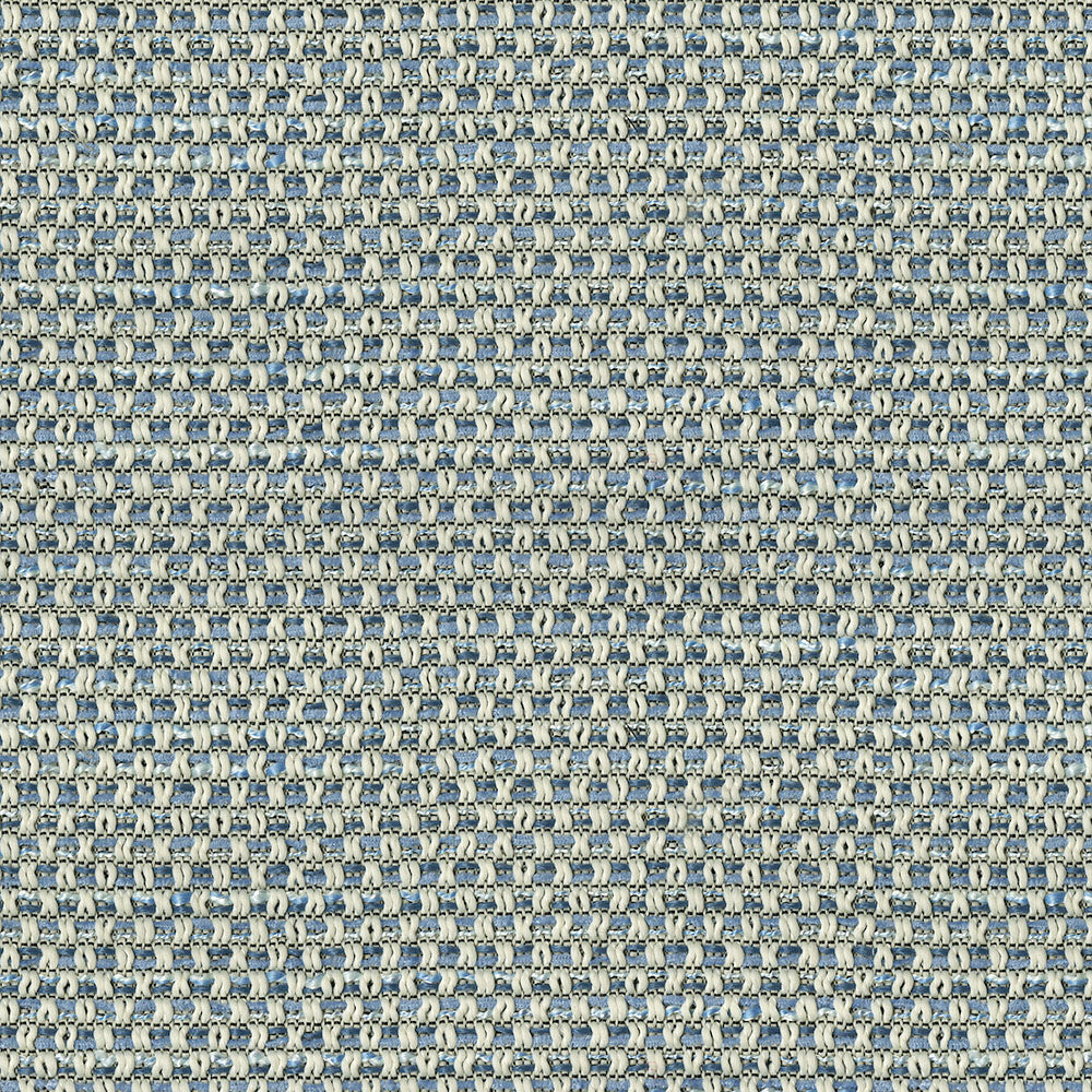 Blue basketweave fabric with a geometric texture; woven textile suitable for apparel or upholstery.