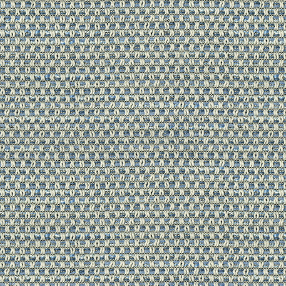 Blue basketweave fabric with a geometric texture; woven textile suitable for apparel or upholstery.