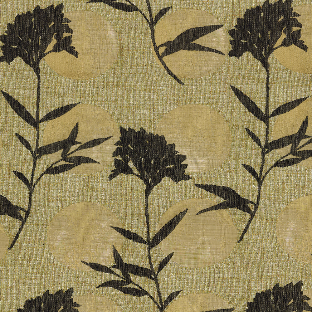 Beige textured fabric with a pistachio geometric pattern.