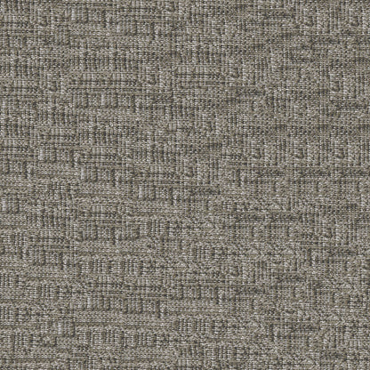 Neutral gray-beige woven upholstery fabric with a subtle geometric grid pattern; versatile for furniture and drapery.