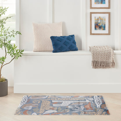 Blue rug, 3' x 5